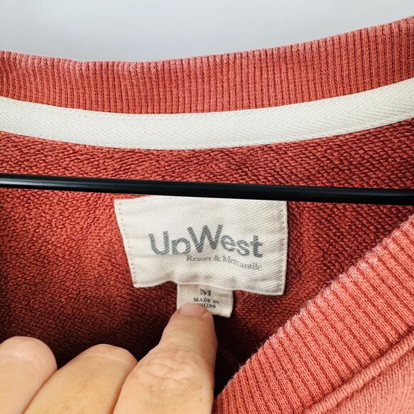 UpWest Resort Mercantile 100% Cotton Rust Long Sleeve Sweatshirt Size M - Picture 3 of 7